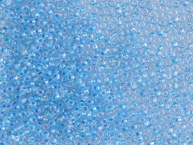 1 kg プレシオサ オルネラ シードビーズ コーティング 丸穴 ルース クリスタル カラーライン ブルーグリーン レインボー (58565) ガラス チェコ共和国 アウトレット