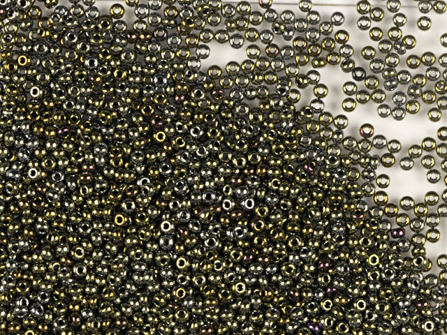 1 kg Preciosa Ornela Mc Rocaille (マシンカット)、丸穴、ルース、ブラウンアイリス (59115)、ガラス、チェコ共和国、アウトレット