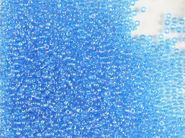 Wholesale (1kg / 500g) Preciosa Ornela Seed Beads Coated, Round Hole, Mat, Loose, Aquamarine, Rainbow (61030), Glass, Czech Republic, OUTLET