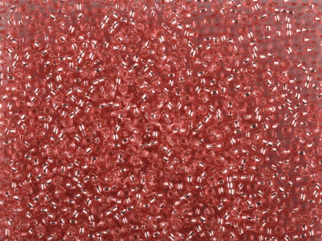 1 kg プレシオサ オルネラ シードビーズ コーティング ラウンドホール ルース レッド2色染めクリスタル シルバーライン (78191) ガラス チェコ共和国 アウトレット