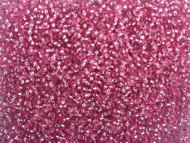 1 kg プレシオサ オルネラ シードビーズ コーティング 丸穴 ルース ピンク 2色染めクリスタル シルバーライン (78192) ガラス チェコ共和国 アウトレット