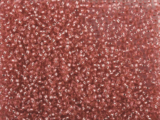 1 kg プレシオサ オルネラ シードビーズ コーティング ラウンドホール ルース レッド2色染めクリスタル シルバーライン (78193) ガラス チェコ共和国 アウトレット