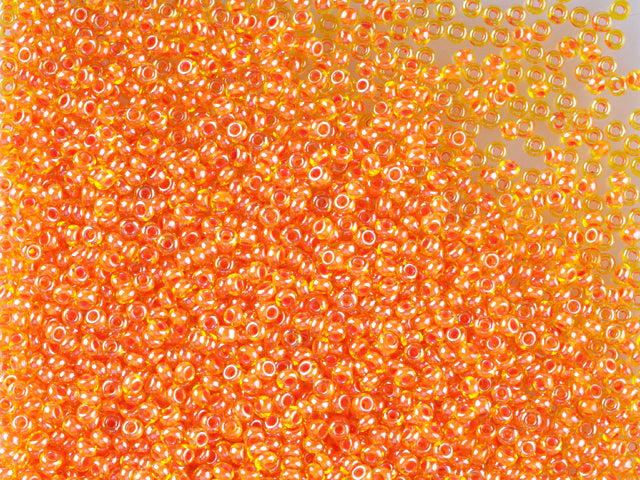1 kg プレシオサ オルネラ シードビーズ コーティング済み、丸穴、ルース、透明イエローアンバー、カラーラインドピンク、Sfinx (81393)、ガラス、チェコ共和国、アウトレット