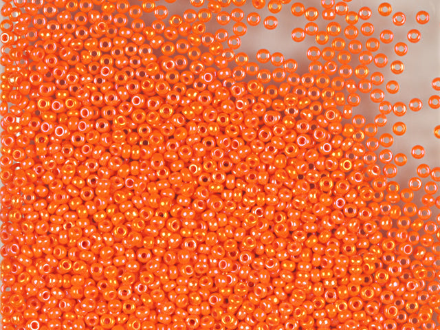 1 kg プレシオサ オルネラ シードビーズ コーティング 丸穴 ばら売り 不透明オレンジ レインボー (94140) ガラス チェコ共和国 アウトレット