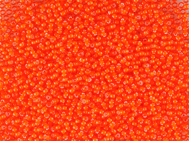 1 kg プレシオサ オルネラ シードビーズ コーティング済み、丸穴、ばら売り、透明ライトレッド、カラーライニング チョークホワイト; プレシオサ ホワイトライニング (95056)、ガラス、チェコ共和国、アウトレット