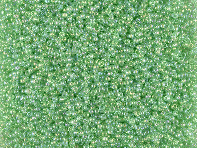 1 kg プレシオサ オルネラ シードビーズ コーティング 丸穴 ルース グリーン染色クリスタル レインボー (41161) ガラス チェコ共和国 アウトレット