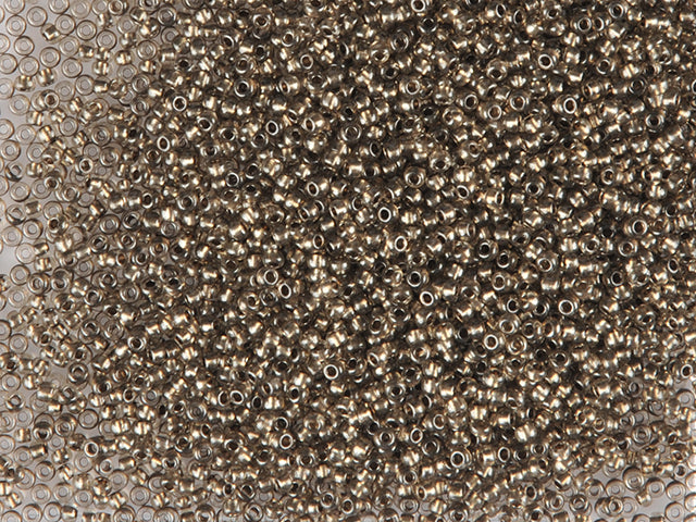 Wholesale (1kg / 500g) Preciosa Ornela Seed Beads Coated, Square Hole, Loose, Crystal, Metallic Colour Lined Bronze (68207), Glass, Czech Republic, OUTLET