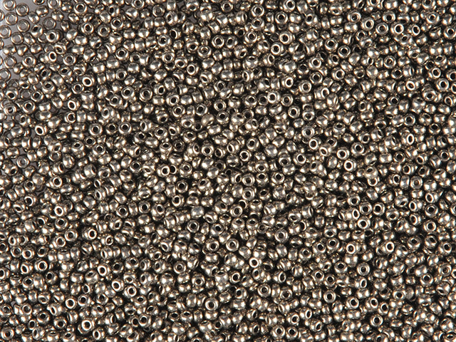 Wholesale (1kg / 500g) Preciosa Ornela Seed Beads Coated, Round Hole, Loose, Steel Dyed Crystal (68807), Glass, Czech Republic, OUTLET