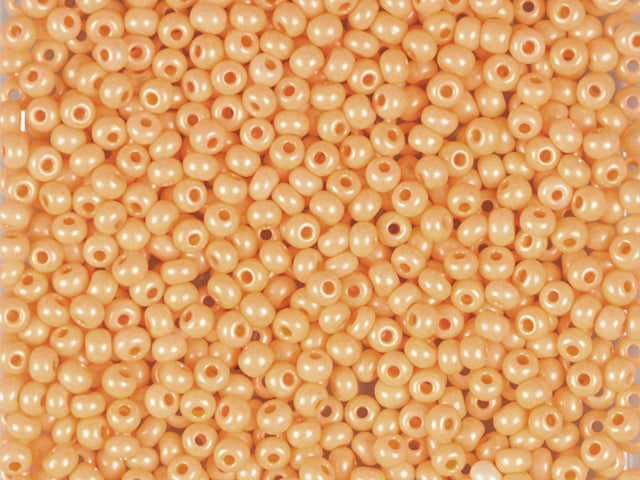 1 kg Preciosa Ornela Seed Beads Coated, Round Hole, Loose, Orange Terra Pearl Dyed Chalkwhite (16992), Glass, Czech Republic, OUTLET