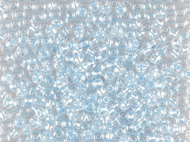 1 kg Preciosa Ornela Seed Beads Coated, Round Hole, Loose, Crystal, Colour Lined Blue Pearl (382PB), Glass, Czech Republic, OUTLET