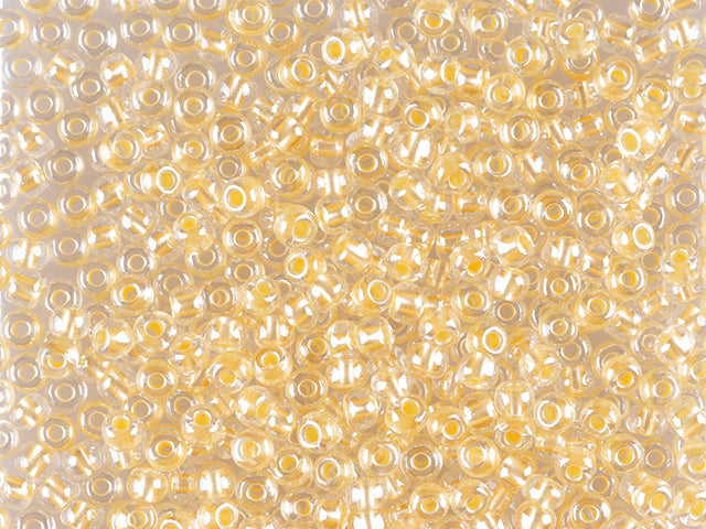 1 kg Preciosa Ornela Seed Beads Coated, Round Hole, Loose, Crystal, Colour Lined Pearl (382PY), Glass, Czech Republic, OUTLET