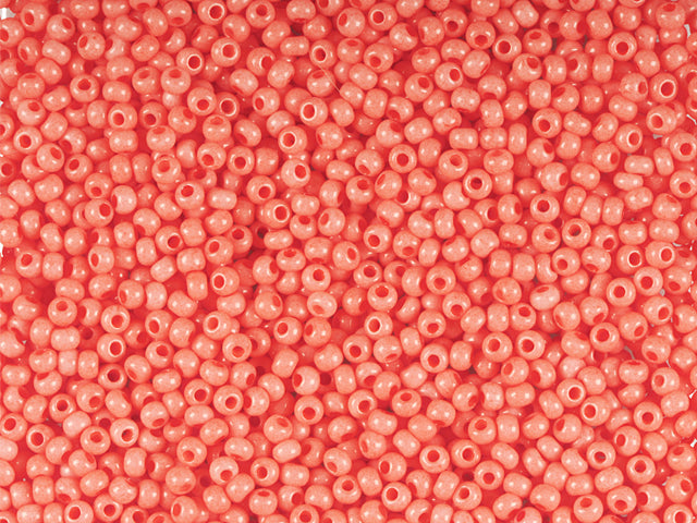 Wholesale (1kg / 500g) Preciosa Ornela Seed Beads Coated, Round Hole, Loose, Coraline Dyed Chalkwhite (09351), Glass, Czech Republic, OUTLET