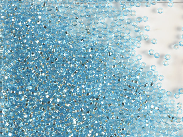 1 kg プレシオサ オルネラ シードビーズ コーティング スクエアホール ルース ライトアクアマリン シルバーライン (67000) ガラス チェコ共和国 アウトレット
