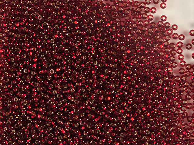 1 kg プレシオサ オルネラ シードビーズ コーティング スクエアホール ルース ガーネット シルバーライン (97120) ガラス チェコ共和国 アウトレット