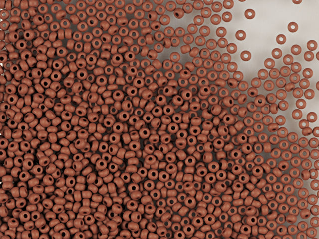 プレシオサ オルネラ シードビーズ コーティング 1kg 丸穴 マット ばら売り 不透明ブラウン「タンゴ」(13600)ガラス製 チェコ共和国 アウトレット