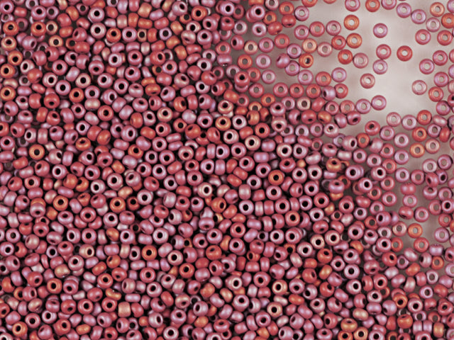 プレシオサ オルネラ シードビーズ コーティング 1kg 丸穴 マット ばら売り 不透明ブラウン「タンゴ」レインボー (14600) ガラス チェコ共和国 アウトレット