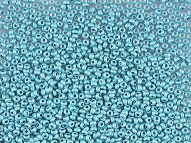 1 kg プレシオサ オルネラ シードビーズ コーティング 丸穴 マット ルース ブルーグリーンメタリック染色クリスタル (18565) ガラス チェコ共和国 アウトレット