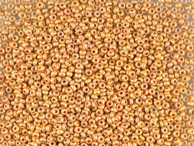 1 kg プレシオサ オルネラ シードビーズ コーティング 丸穴 マット ルース オレンジメタリック染色クリスタル (18583) ガラス チェコ共和国 アウトレット