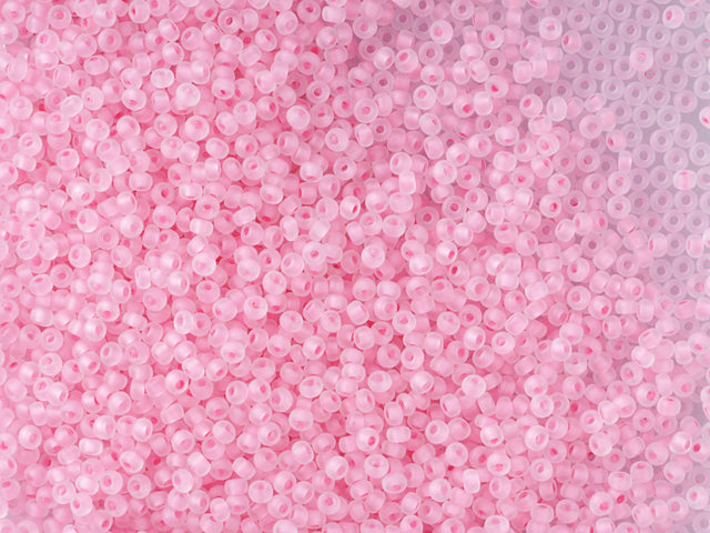 Wholesale (1kg / 500g) Preciosa Ornela Seed Beads Coated, Round Hole, Loose, Crystal, Colour Lined Pink (38394), Glass, Czech Republic, OUTLET