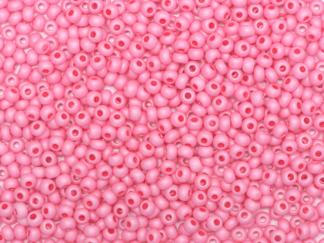 1 kg Preciosa Ornela Seed Beads Coated, Round Hole, Mat, Loose, Pink Dyed Chalkwhite, Sfinx (16698), Glass, Czech Republic, OUTLET