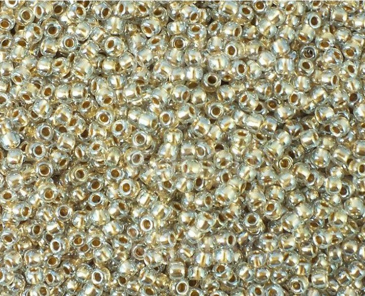 TOHO ラウンドシードビーズ ロカイユ ゴールドラインクリスタル (# 989) ガラス製 日本製