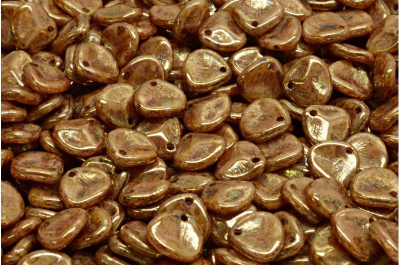 バラの花びらビーズ、ベージュ 15696 (13020-15696)、ガラス、チェコ共和国