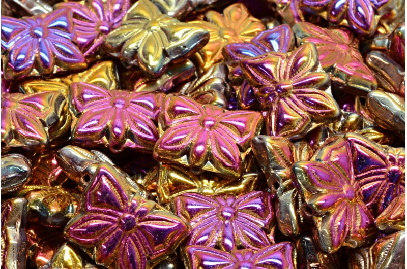 バタフライビーズ、クリスタルスリペリットフル(2Xサイド)(00030-29503)、ガラス、チェコ共和国