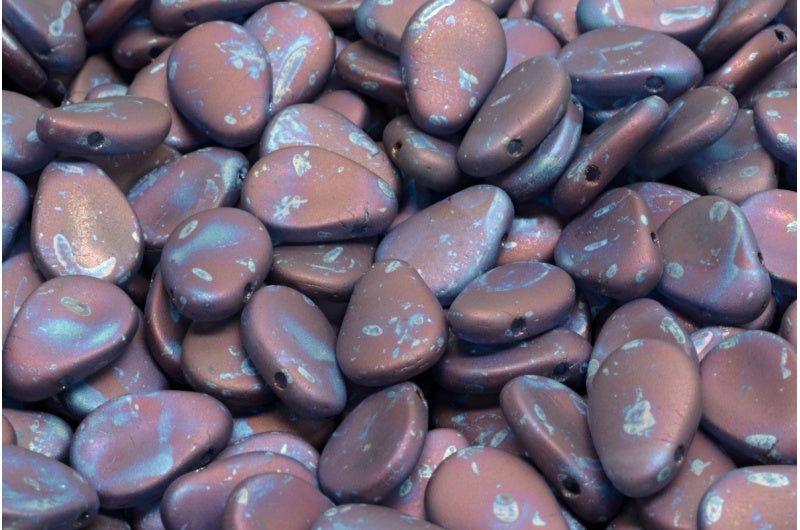 アネモネの花びらビーズ、クリスタルマットネビュラ(00030-84100-15001)、ガラス、チェコ共和国