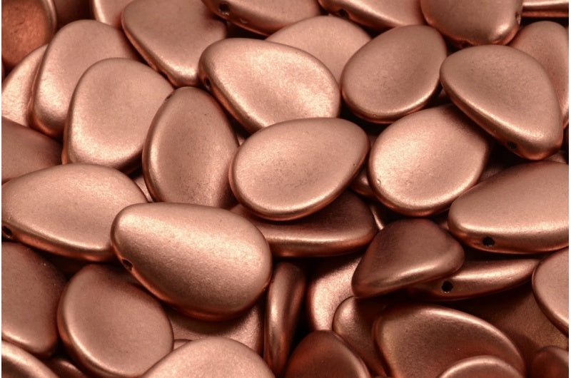 アネモネの花びらビーズ、クリスタル銅(00030-01780)、ガラス、チェコ共和国