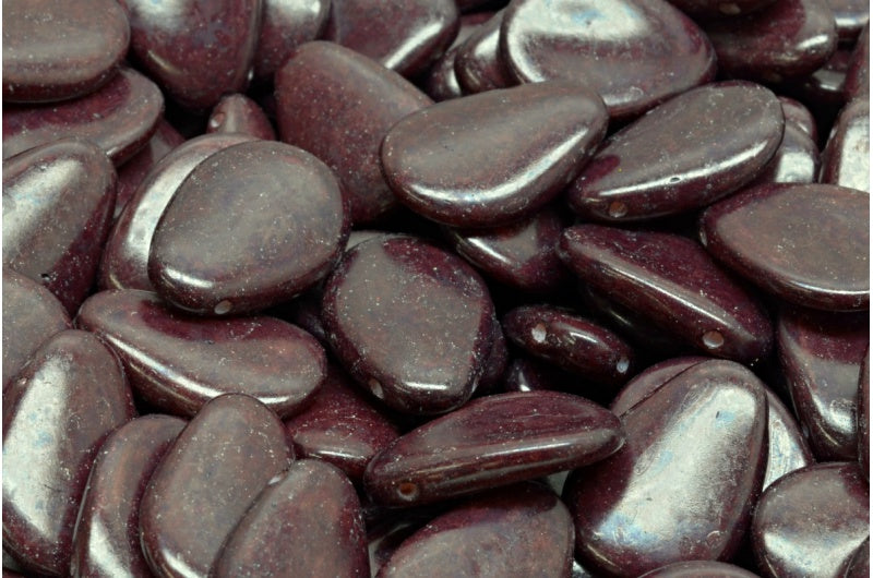 アネモネの花びらビーズ、ホワイトオパール 33270 (02020-33270)、ガラス、チェコ共和国