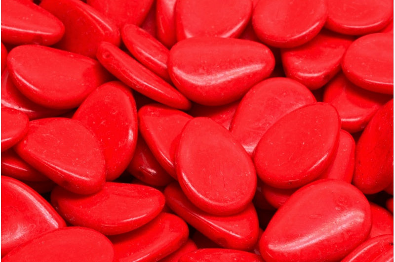 アネモネの花びらビーズ、ホワイトオパール 34044 (02020-34044)、ガラス、チェコ共和国