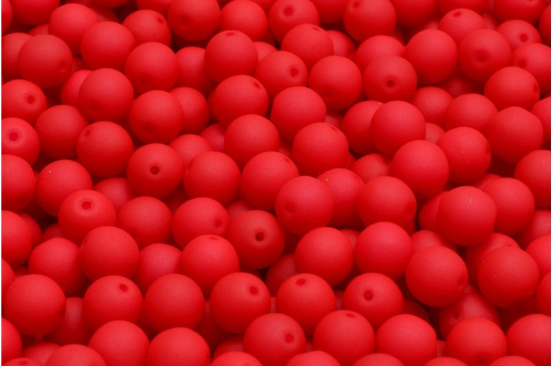 圆珠,白红色 (02010-25144),玻璃,捷克共和国