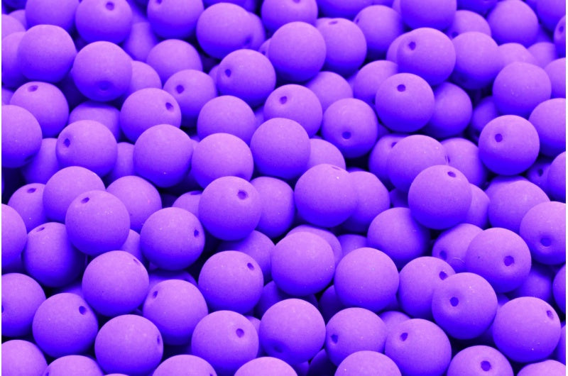 Round Druck Beads, White 25145 (02010-25145), Glass, Czech Republic