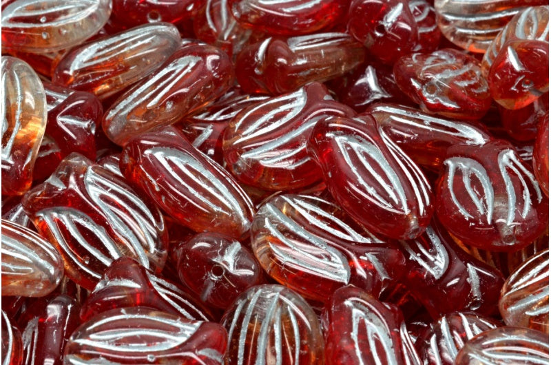 チューリップビーズ、R0098 シルバーライン(R0098-54301)、ガラス、チェコ共和国