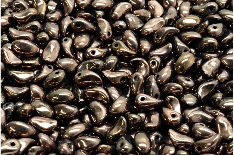 Tulip Petal Beads, Black Purple (23980-15726), Glass, Czech Republic