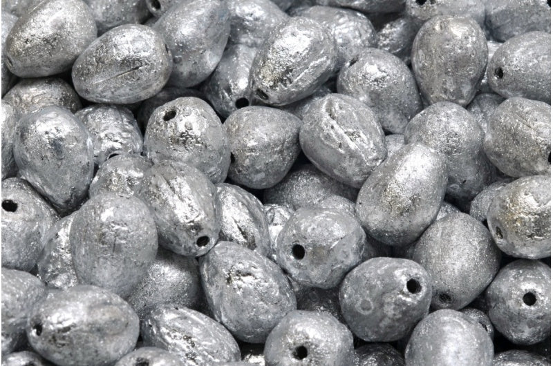 ドロップメロンビーズ、クリスタルエッチングシルバー(00030-ETCH-27000)、ガラス、チェコ共和国