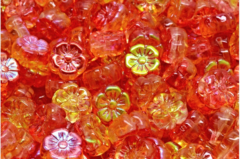 マロウフラワー、クリスタルグロッシーレッドゴールド(00030-48101)、ガラス、チェコ共和国