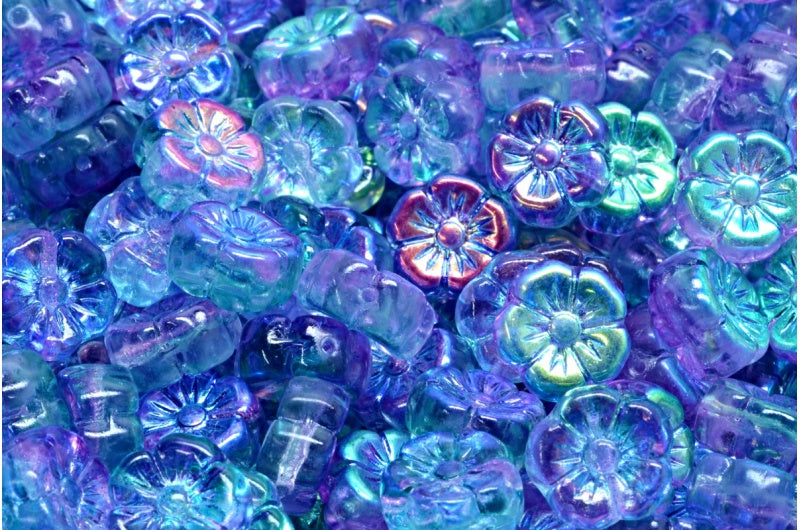 マロウフラワー、クリスタルグロッシーブルーパープル(00030-48123)、ガラス、チェコ共和国