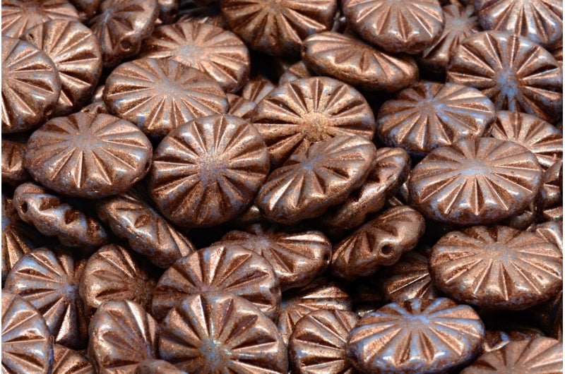 フラットオーバルビーズ、R2332 4317 (R2332-04317)、ガラス、チェコ共和国