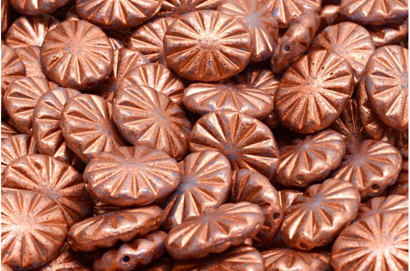 フラットオーバルビーズ、R2332 4319 (R2332-04319)、ガラス、チェコ共和国