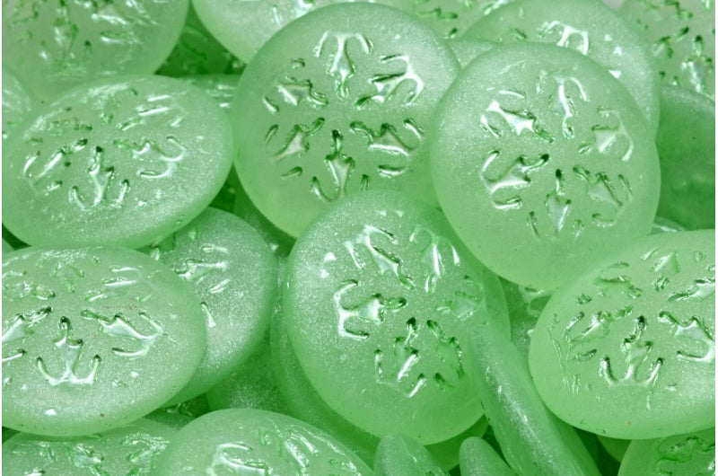 雪花凸圆形珠子,水晶哑光 54322 (00030-84100-54322),玻璃,捷克共和国