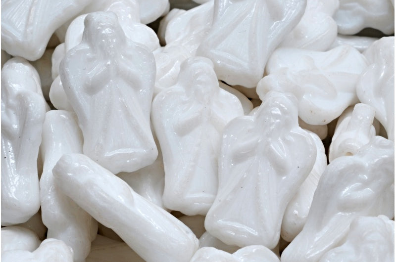 Angel Beads, White (02010), Glass, Czech Republic
