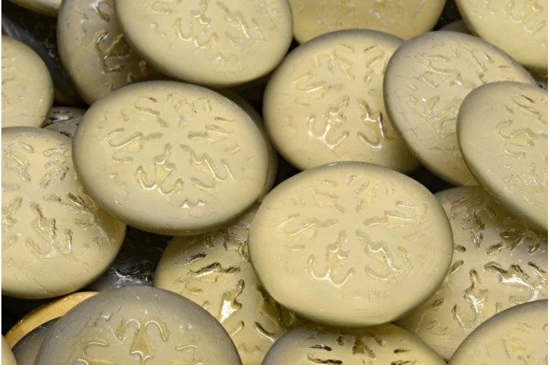 スノーフレークカボションビーズ、クリスタルマット26436(00030-84100-26436)、ガラス、チェコ共和国