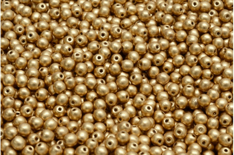 10克圆形压花珠,3 x 3毫米,水晶阿兹特克淡金色(00030-01710),玻璃,捷克共和国