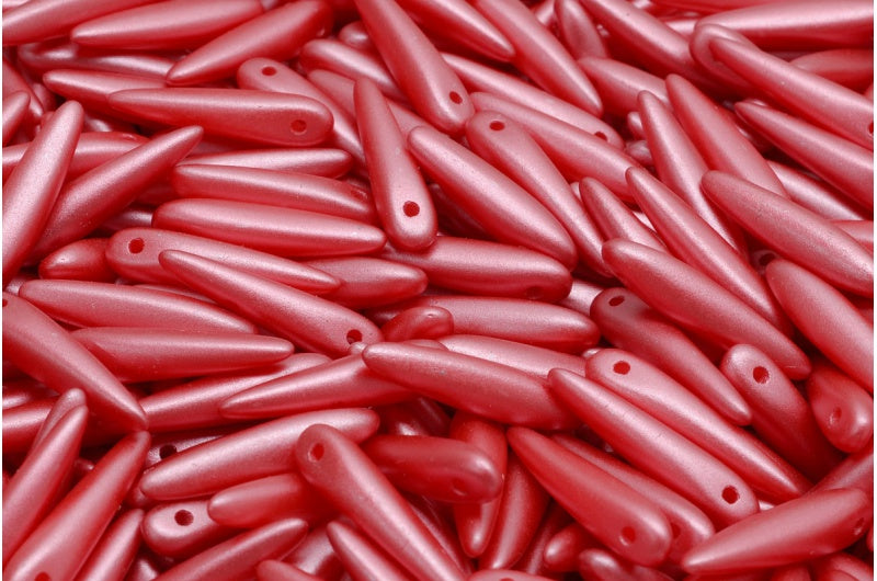 ソーンビーズ、ホワイトダークコーラル(02010-25010)、ガラス、チェコ共和国