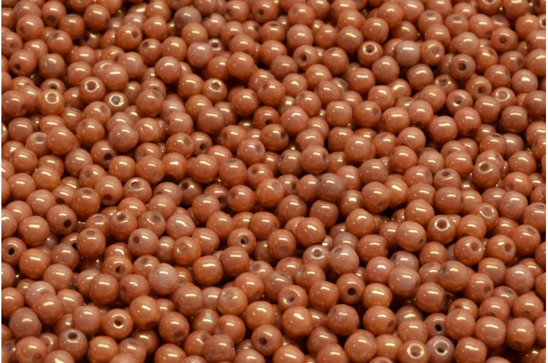 ラウンドドラックビーズ、ホワイトラスタールビー(02010-14497)、ガラス、チェコ共和国