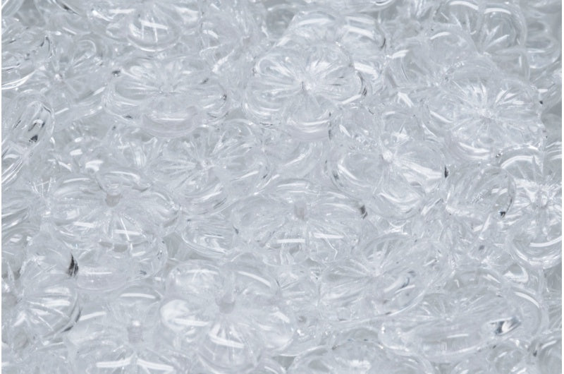 Apple Flower Beads, Crystal (00030), Glass, Czech Republic