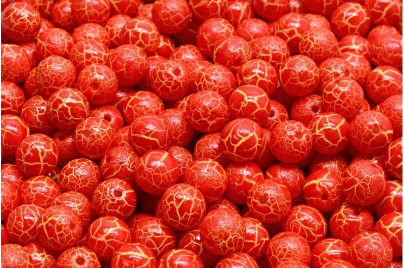 Round Druck Beads, Chalk White 24609 (03000-24609), Glass, Czech Republic