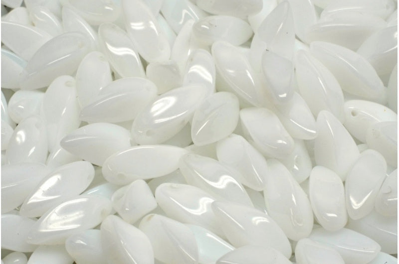 ツイストビーズ、ホワイト(02010)、ガラス、チェコ共和国