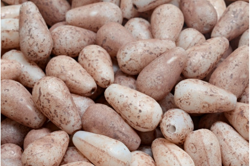 滴珠,白色蚀刻铜内衬 (02010-etch-54324),玻璃,捷克共和国